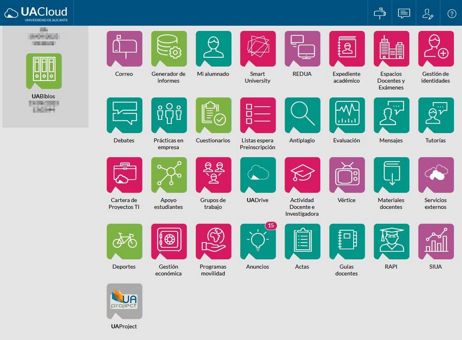 UACloud vista modo iconos