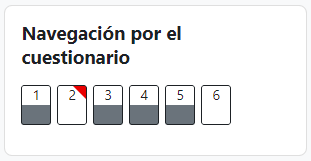 Captura de pantalla de la navegación por cuestionario
