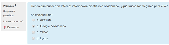Imagen de una pregunta ejemplo