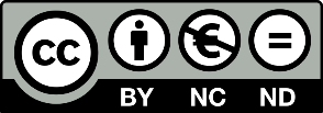 Icono de la licencia Creative Commons CC BY NC ND, de reconocimiento, no permite el uso comercial de la obra y no permite la modificación de la obra original